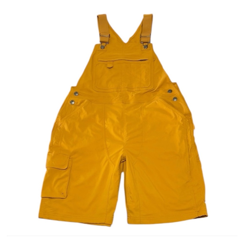 Duluth Trading Women's Heirloom Gardening Short Overalls Cargo Medium Mustard